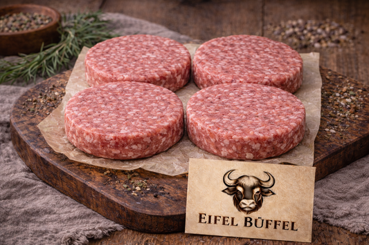 Burger de viande de buffle d'eau – Un délice juteux pour les vrais gourmets