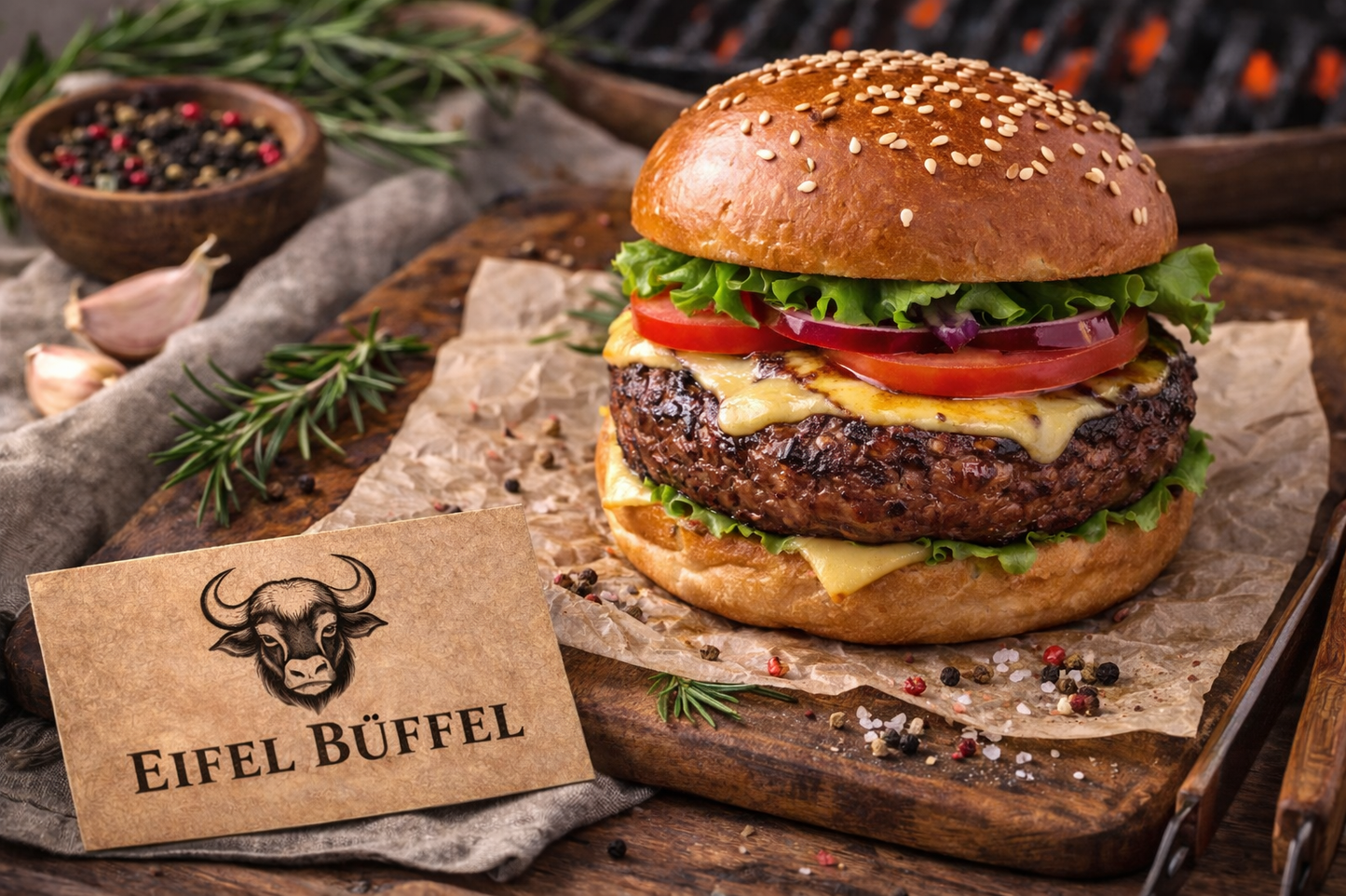Burger de viande de buffle d'eau – Un délice juteux pour les vrais gourmets